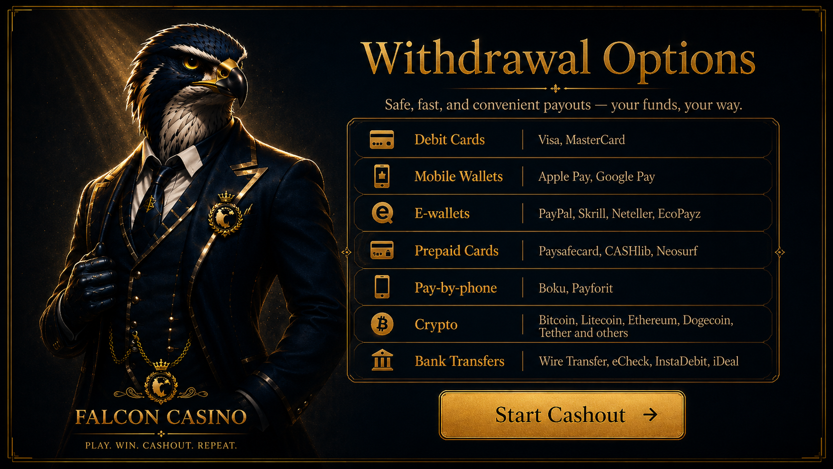 Falcon Casino Withdrawal – Cash Out Your Winnings Fast
