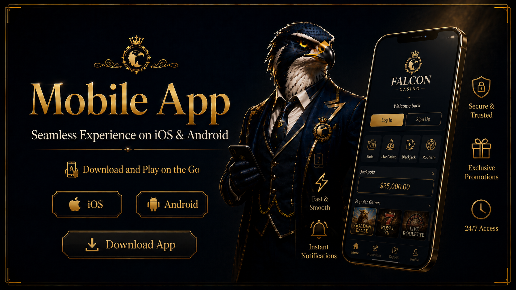 Falcon Casino App – Download Free for iOS and Android